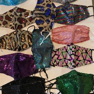 One decorative non surgical mask.